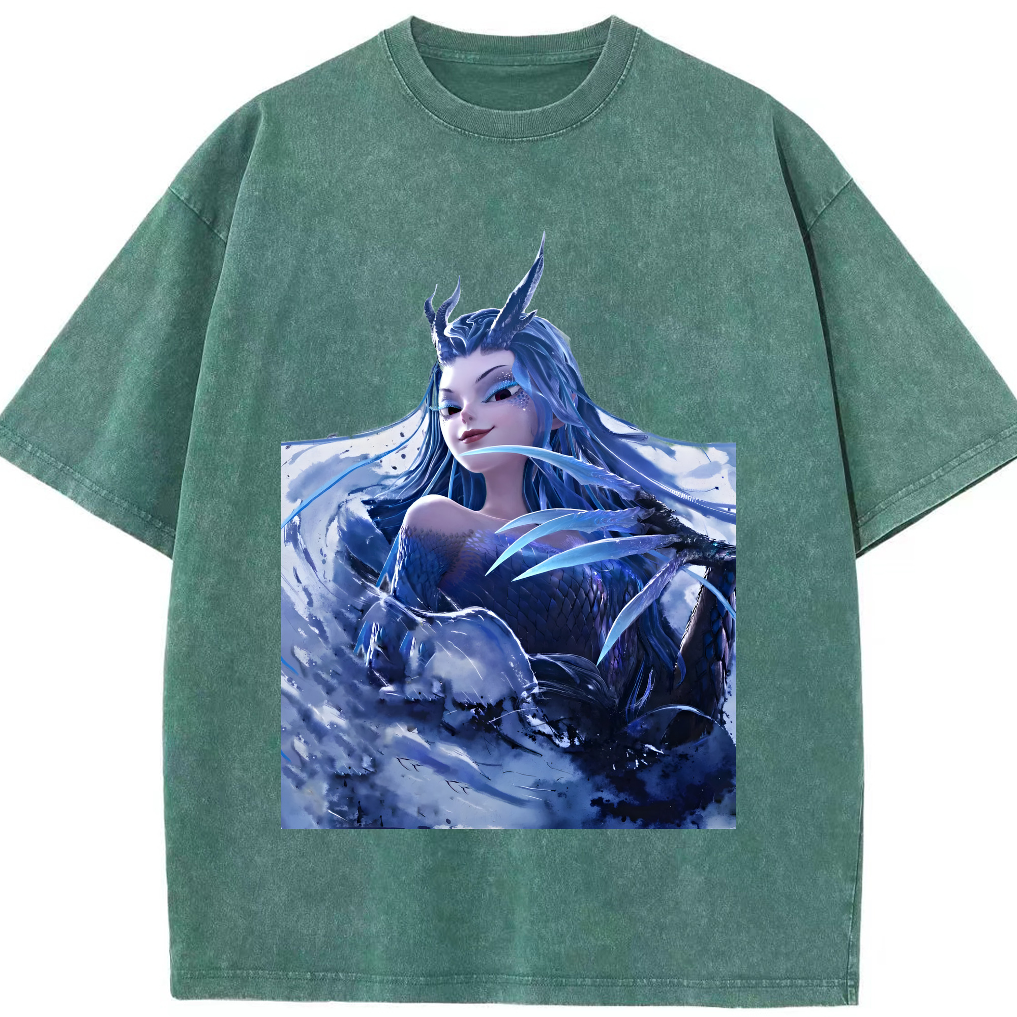 （画像用） Ne Zha 2 ナタ 魔童の大暴れ 綿100% ヴィンテージ風 半袖Tシャツ（フロントプリント）